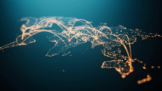 Global network connections world map - Powered by Adobe