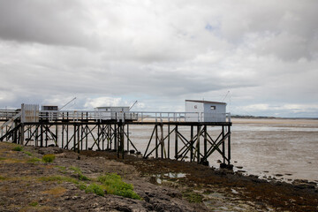 fisherman wooden hut in fouras city in french ocean atlantic coast