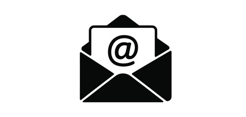 Email Icon Open Envelope with At Symbol