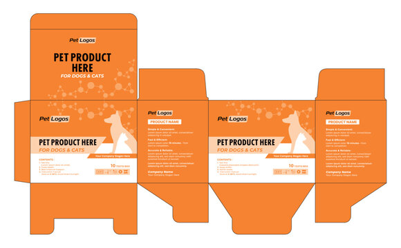 Professional and Customizable Pet animal Product Packaging Box label for Dogs and Cats with Custom Branding.