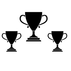 three trophys implying first second and third prize competition victory.eps