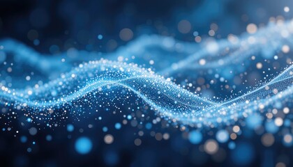 Flowing luminous particles abstract background