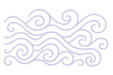Fototapeta premium Sophisticated light purple wavy lines swirling with graceful spirals forming seamless decorative pattern, complementing design projects with elegant transparency