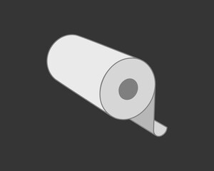 Simple yet striking illustration of a paper roll against a dark background.  Perfect for concepts of new beginnings, potential, or the unfolding of ideas.