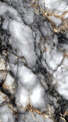 Elegant black and white marble texture with golden veins enhancing its luxurious appeal in interior design elements