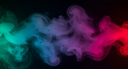 Abstract Swirling Neon Smoke Art