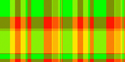 Checker check vector background, warm pattern seamless plaid. Diverse fabric tartan texture textile in bright and radioactive colors.