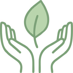 Two hands gently cradling a single green leaf, symbolizing nature, growth, and environmental care, perfect for eco-friendly branding and sustainability projects.