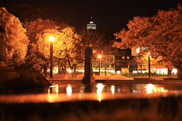 江ノ島大橋周辺の日没時の風景　夕景