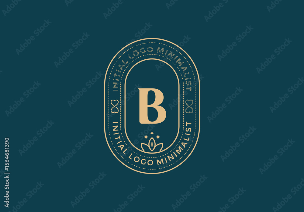 Fototapete elegant initial b minimal logos in retro style