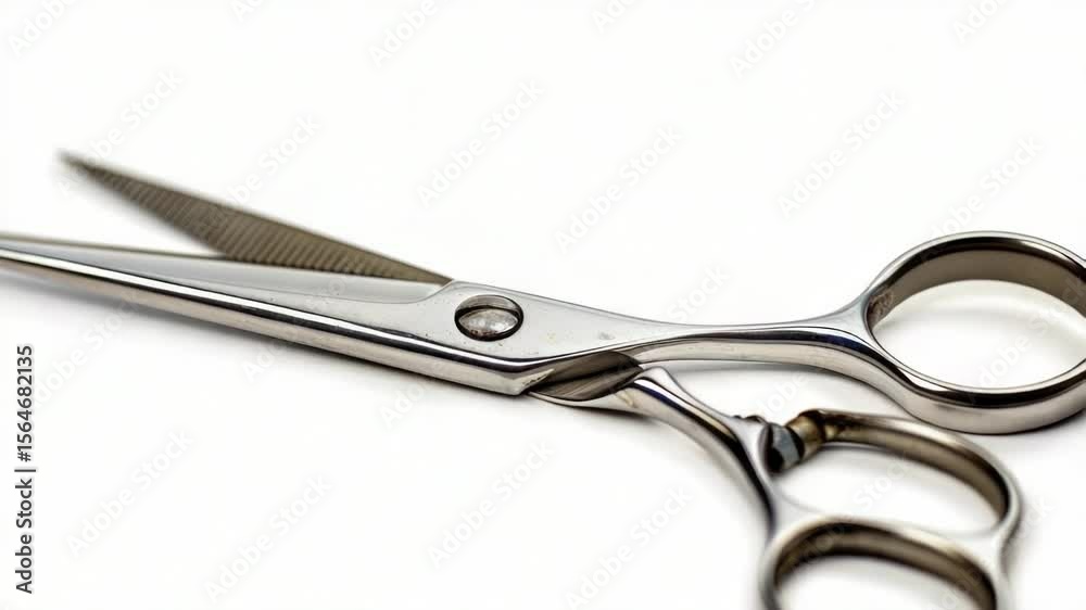 Poster A pair of scissors placed on a flat surface