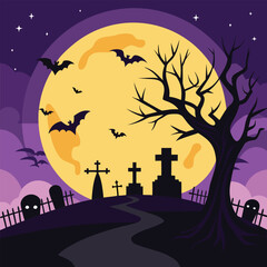 October 31st Halloween Horror Night Illustration