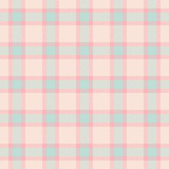 Delicate pastel plaid pattern in pink, peach, and aqua. Seamless textile design perfect for backgrounds, crafts, fabric, and fashion projects.