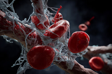 Microscopic View of Blood Cells and Plasma