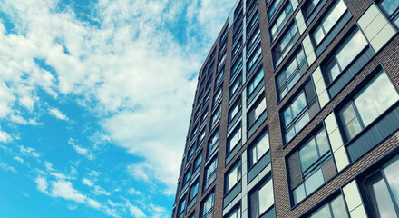 Architecture and real estate, modern residential apartment building with large panoramic windows