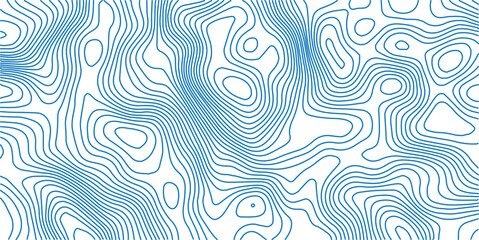 Abstract blue topographic lines on a green background. blue line waves topographical design. Geographic mountain contours Vector Illustration.