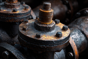 Rusty Industrial Valve Close-Up