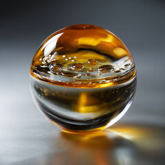 Glass Sphere with Golden Liquid
