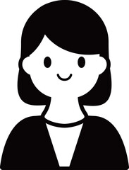 女性スタッフのアイコン　モノトーン