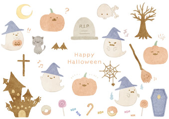 かわいいハロウィーンのイラストセット
