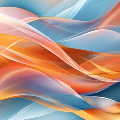 Abstract orange, blanc, and blue