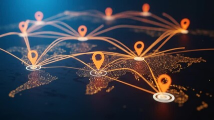 Global network map graphic design - Powered by Adobe