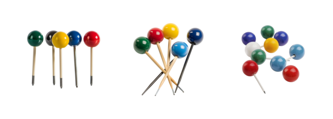 Colorful LollipopLike Objects Arranged in Different Groupings on a transparent background