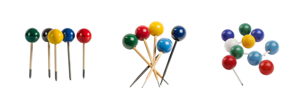 Colorful LollipopLike Objects Arranged in Different Groupings on a transparent background - Powered by Adobe