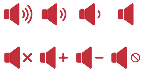 Mute vector icon set in black and blue circle. Microphone icon set with different style. 