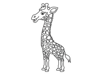 Flat Vector Giraffe Icon – Cute Jungle Animal Illustration