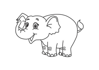 Flat Vector Elephant Icon – Cute Jungle Animal Illustration