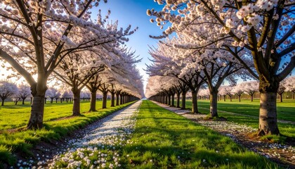 Spring Bloom of Cherry Blossom Trees