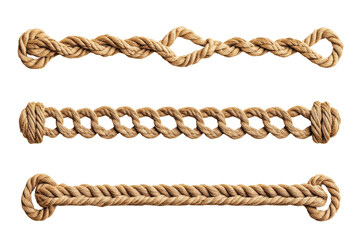 Multiple braided rope designs showcasing various knots and textures for crafting or decorative purposes in a seamless layout