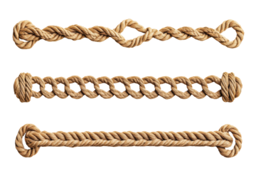 Multiple braided rope designs showcasing various knots and textures for crafting or decorative purposes in a seamless layout