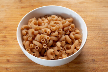 A view of a bowl gluten-free macaroni.