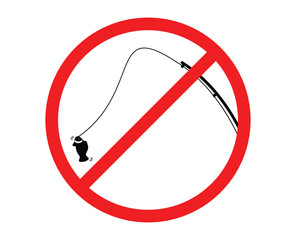 Fishing prohibited sign. no fishing allowed. no fishing sign, no fishing area