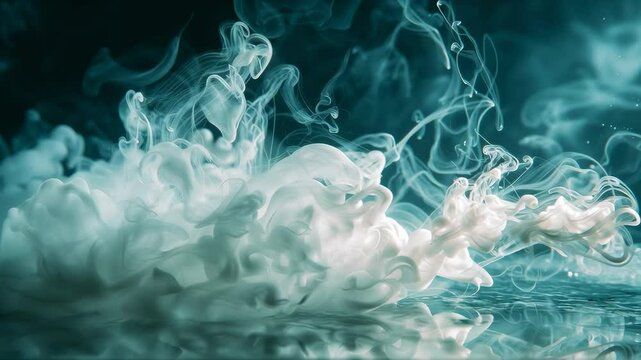 Close-Up of White Smoke Dispersing Like Ink Creating Ethereal Patterns in the Air