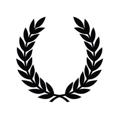 Obraz premium Laurel wreath foliage badge award achievement silhouette vector illustration