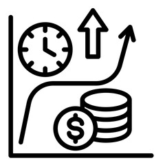 Interest Rate Curve  Icon Element For Design