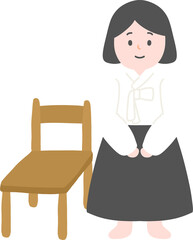 위안부 한복을 입은 여자