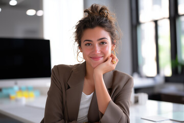 Confident Young Woman in Office