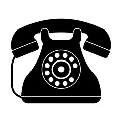 Rotary telephone communication vintage call technology device silhouette