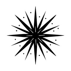 Obraz premium Geometric starburst design element radial sunburst decoration silhouette