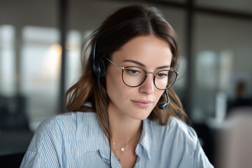 Customer Service Woman with Headset