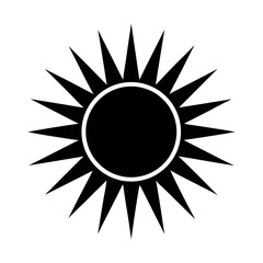 Radiant sun sunshine sunlight summer bright solar symbol shape silhouette