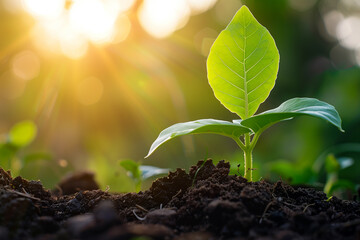 Young Green Plant in Soil