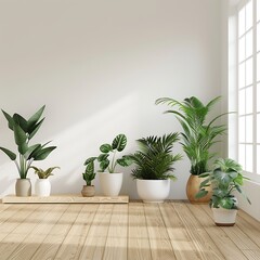 modern living room with plant