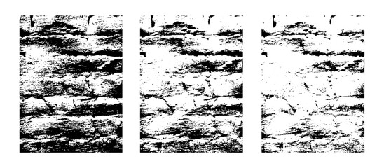 Grunge Brick Wall Texture Vector with Distressed Rough Surface for Dirty Overlay Effect on Poster T Shirt and Graphic Design Stone Stamp Illustration on Transparent Background