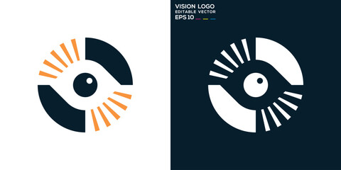 Vision logo. Eye, camera, media. Vector icon symbol template EPS 10.
