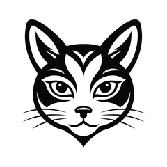 A spooky glyph icon of black cat face